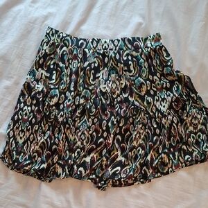 Amelia Tiered Mini Skirt - Black Multi Ikat Print
